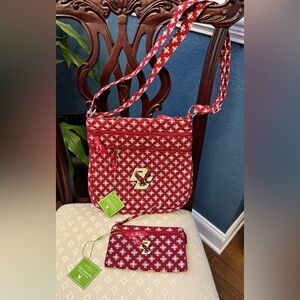 Vera Bradley Boston College Eagles Triple zip hipster purse & wristlet wallet
